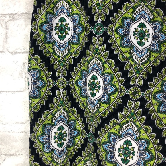 Vera Bradley Pajama Pants Small Cotton Corduroy Print green black white blue - Picture 6 of 11